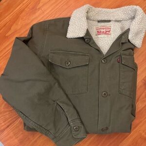 Levi's Men's Olive Green Sherpa-Lined Jacket XXL